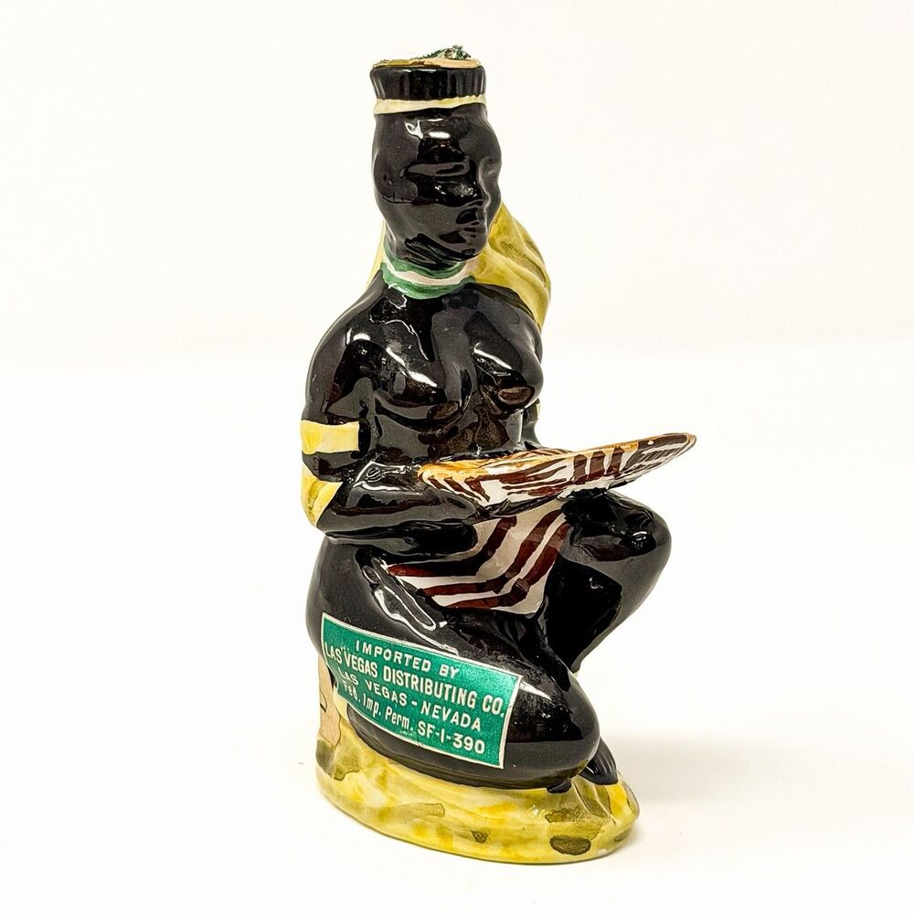 Vintage Luxardo Cherry ARDO Italian Wine Figural Ceramic Decanter Nubian Italy